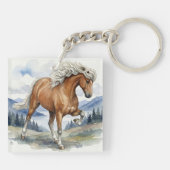 Edda Silver bay Icelandic Horse in the Mountains S キーホルダー (裏面)