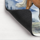 Edda Silver bay Icelandic Horse in the Mountains S マウスパッド (コーナー)