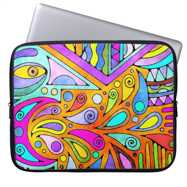 EDDArtが描いた手 – Blah Blah Blah 1 ラップトップスリーブ (正面)