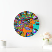 EDDArtによって描かれた手 – ファラオ1 ラージ壁時計 (ホーム)