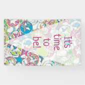 EDDArtによる手描き - 星とハート 1 横断幕 (横)