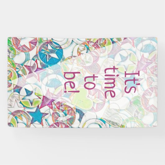 EDDArtによる手描き - 星とハート 1 横断幕 (横)