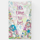 EDDArtによる手描き - 星とハート 1 横断幕 (縦)