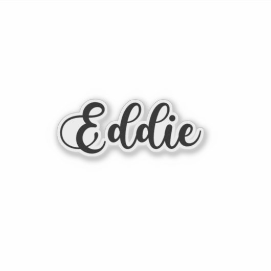 Eddie名 – 手書き書 シール (正面)