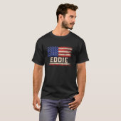 Eddie First Name Shirt Eddie Name American Flag Tシャツ (正面フル)