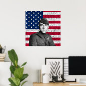 Eddie Rickenbacker and The American Flag ポスター (ホームオフィス)