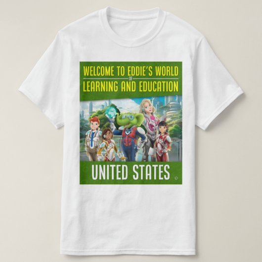 Eddie's World of 学 and Educationへようこそ Tシャツ (デザイン正面)