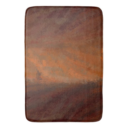 edeles braun / dunkeloranges gemaltes design バスマット (正面縦)