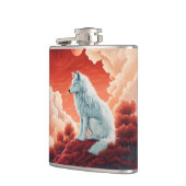Edelstahl-Flachmann mit mystischem Wolf フラスク (左)