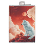 Edelstahl-Flachmann mit mystischem Wolf Flachmann フラスク (裏面)