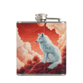 Edelstahl-Flachmann mit mystischem Wolf Flachmann フラスク (裏面)
