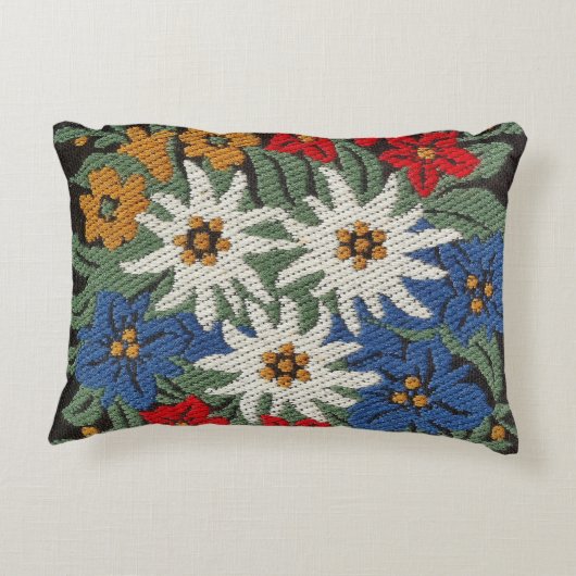 Edelweissのスイスの高山の花 アクセントクッション (裏面)