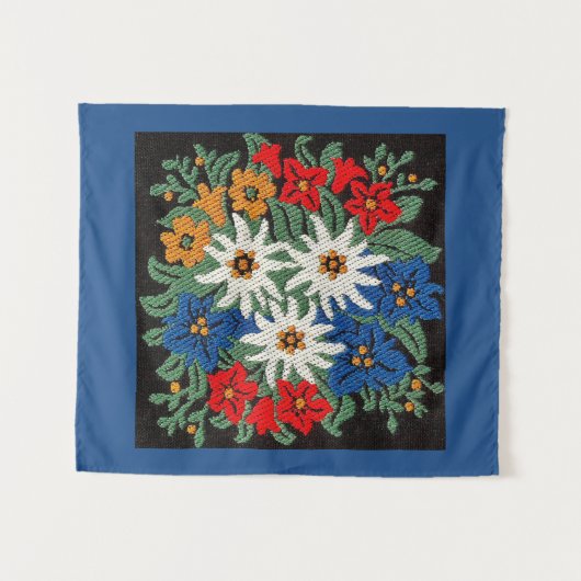 Edelweissのスイスの高山の花 タペストリー (正面(横))