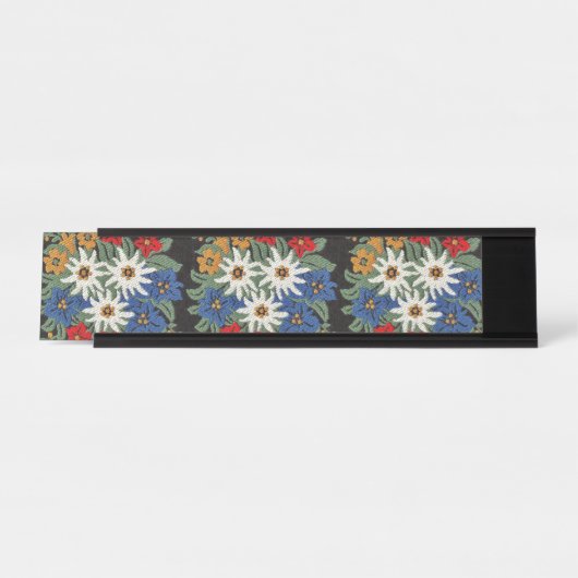 Edelweissのスイスの高山の花 デスクネームプレート (正面)