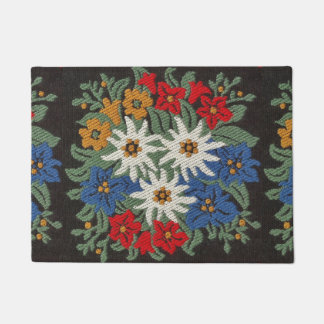 Edelweissのスイスの高山の花 ドアマット