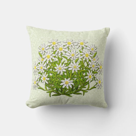 Edelweissのスイス山によっては枕が開花します クッション (正面)