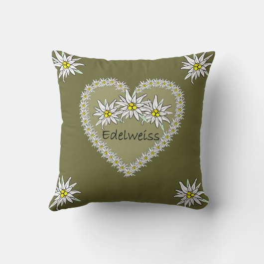 Edelweissのハートのアメリカ人のMoJoの枕 クッション (裏面)