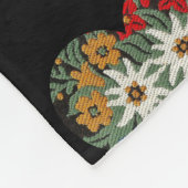 Edelweissのハート形の高山の花 フリースブランケット (角)