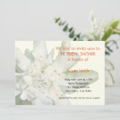 Edelweissの花のブライダルシャワーの招待状カード 招待状 (スタンド正面)