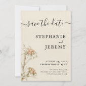 Edelweissヴィンテージフローラ保存日付招待状 招待状 (正面)