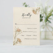 EdelweissヴィンテージフローラRSVP応答カード 出欠カード (スタンド正面)