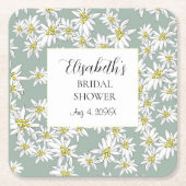 Edelweiss手図解入りの、写真付きの水パーソナライズされた色 スクエアペーパーコースター (正面)