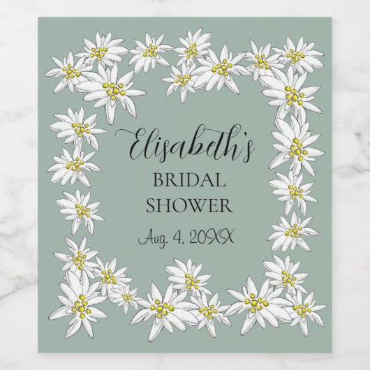 Edelweiss手図解入りの、写真付きの水パーソナライズされた色 ワインラベル (シングルラベル)