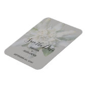 Edelweiss素朴花結婚式の日付を保存 マグネット (左側)