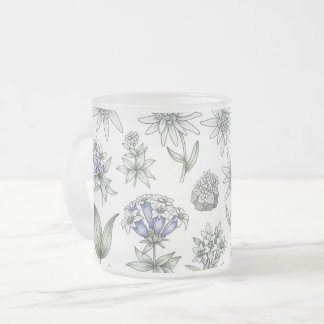 Edelweiss and Gentian Flower Mug フロストグラスマグカップ