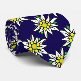 Edelweiß on dark blue, for Bavaria fans ネクタイ