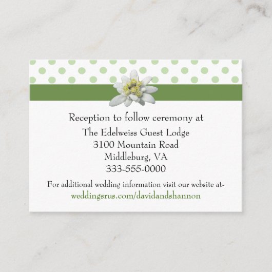 Edelwiessと水玉模様結婚のエンクロージャカード エンクロージャーカード (正面)