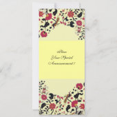 EDEN花と鳥ブラックレッドイエローフローラ 案内状 (裏面)