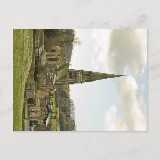 Edensor村と教会 – はがき (正面)