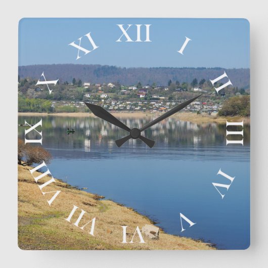 Edersee Bucht bei Bringhausen スクエア壁時計 (正面)