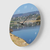 Edersee Bucht bei Bringhausen ラージ壁時計 (傾斜)