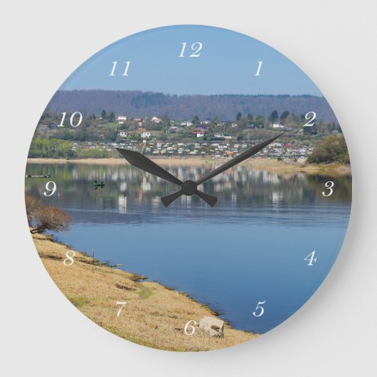 Edersee Bucht bei Bringhausen ラージ壁時計 (正面)