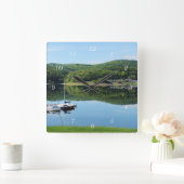 Edersee Bucht bei Scheid スクエア壁時計 (ホーム)