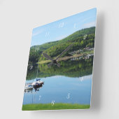 Edersee Bucht bei Scheid スクエア壁時計 (傾斜)