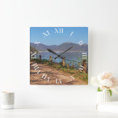 Edersee mit Schloss Waldeck スクエア壁時計 (ホーム)