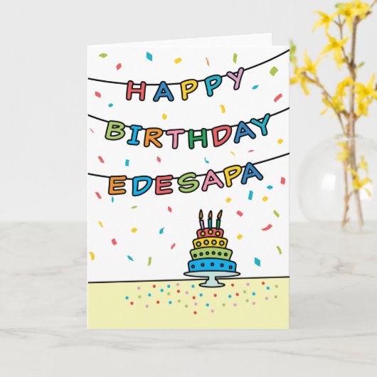 Edesapa誕生日カード カード (黄色い花)