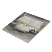 Edfouの寺院の柱廊玄関の下から眺め、の上で タイル (側面)