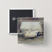 Edfouの寺院の柱廊玄関の下から眺め、の上で 缶バッジ (正面&裏面)