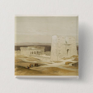Edfu、古代Apollinopolis、上部のエジプトの寺院 缶バッジ