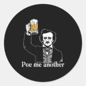 Edgar Allan E Me Another Raven Nevermore Gothic Gi ラウンドシール (正面)