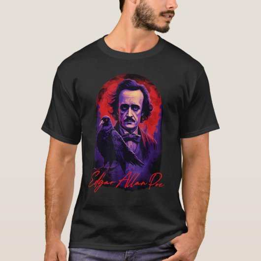 Edgar Allan Poe American Literature Raven Gothic P Tシャツ (正面)