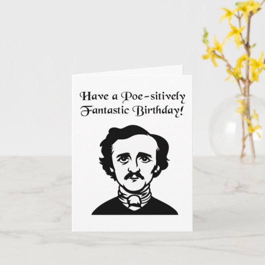 Edgar Allan Poe Birthday  カード (黄色い花)
