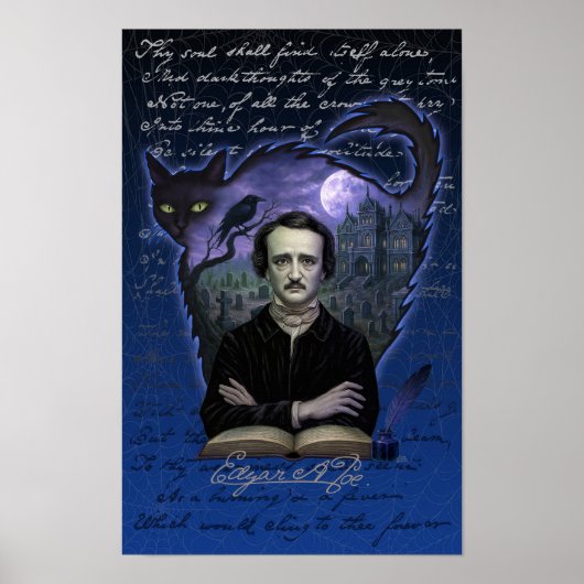 Edgar Allan Poe Gothic Raven Poster Art ポスター (正面)