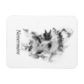 Edgar Allan Poe In Smoke with Raven - Nevermore マグネット (横)