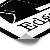 Edgar Allan Poe Poe （黒オン・ホワイト） ポスター (角)