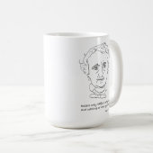 Edgar Allan Poe Portrait With Believe Quotation コーヒーマグカップ (正面右)